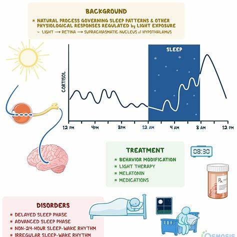 Infographic showing sleep wake cycle and cortisol